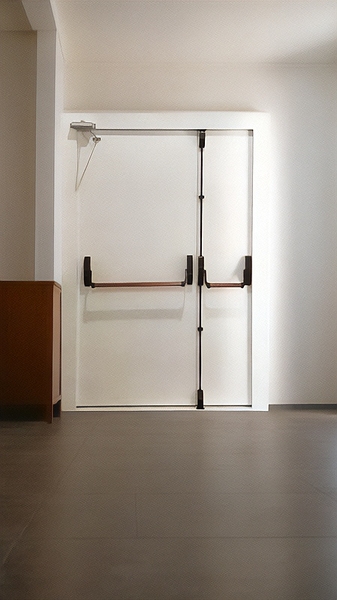 Дверь с ручками антипаника