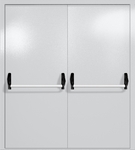 Двупольная глухая дверь ei-60 с ручками «антипаника» (цвет светло-серый RAL 7047)