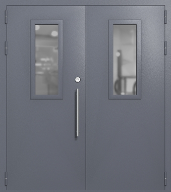 Двупольная техническая дверь со стеклами 700x300 (цвет темно-серый RAL 7015) Двупольная техническая дверь со стеклами 700x300 (цвет темно-серый RAL 7015)
