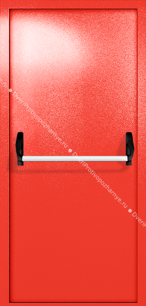 Однопольная глухая дверь ei-60 с ручкой «антипаника» (цвет красный RAL 3020)