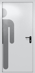 Однопольная глухая дверь ei-60 с обозначением санузла (цвет светло-серый RAL 7047)