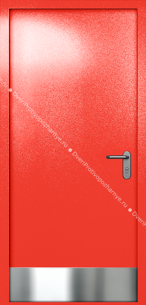 Однопольная глухая дверь ei-60 с отбойником (цвет красный RAL 3020)