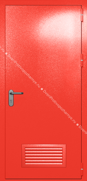 Однопольная глухая дверь ei-60 с вентиляцией (цвет красный RAL 3020)
