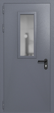 Однопольная дверь ei-60 со стеклом 700x300 (цвет темно-серый RAL 7015) Однопольная дверь ei-60 со стеклом 700x300 (цвет темно-серый RAL 7015)