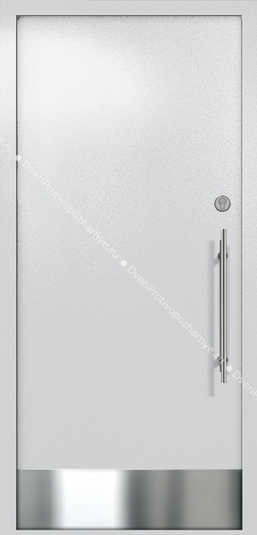 Однопольная глухая техническая дверь с отбойником (цвет светло-серый RAL 7047) Однопольная глухая техническая дверь с отбойником (цвет светло-серый RAL 7047)