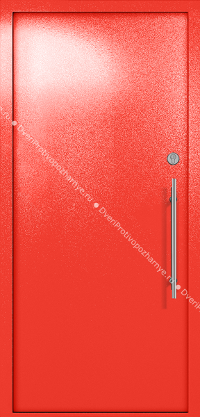 Однопольная глухая техническая дверь (цвет красный RAL 3020)