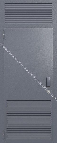 Однопольная глухая техническая дверь с верхней вставкой и вентиляцией (цвет темно-серый RAL 7015) Однопольная глухая техническая дверь с верхней вставкой и вентиляцией (цвет темно-серый RAL 7015)