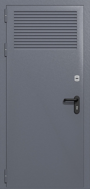 Однопольная глухая техническая дверь с вентиляцией (цвет темно-серый RAL 7015) Однопольная глухая техническая дверь с вентиляцией (цвет темно-серый RAL 7015)