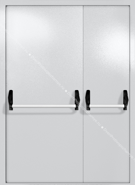 Полуторапольная глухая дверь ei-60 с ручками «антипаника» (цвет светло-серый RAL 7047) Полуторапольная глухая дверь ei-60 с ручками «антипаника» (цвет светло-серый RAL 7047)