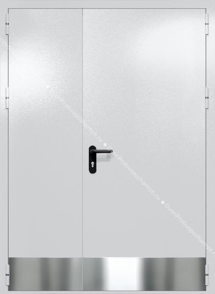 Полуторапольная глухая дверь ei-60 с отбойниками (цвет светло-серый RAL 7047) Полуторапольная глухая дверь ei-60 с отбойниками (цвет светло-серый RAL 7047)