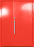 Полуторапольная глухая техническая дверь (цвет красный RAL 3020)