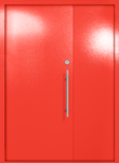 Полуторапольная глухая техническая дверь (цвет красный RAL 3020)