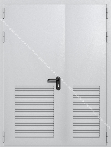 Полуторапольная глухая техническая дверь с вентиляцией (цвет светло-серый RAL 7047) Полуторапольная глухая техническая дверь с вентиляцией (цвет светло-серый RAL 7047)