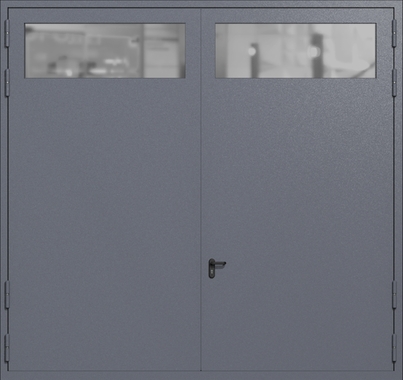 Распашные крупногабаритные ворота ei-60 с остеклением (цвет темно-серый RAL 7015) Распашные крупногабаритные ворота ei-60 с остеклением (цвет темно-серый RAL 7015)